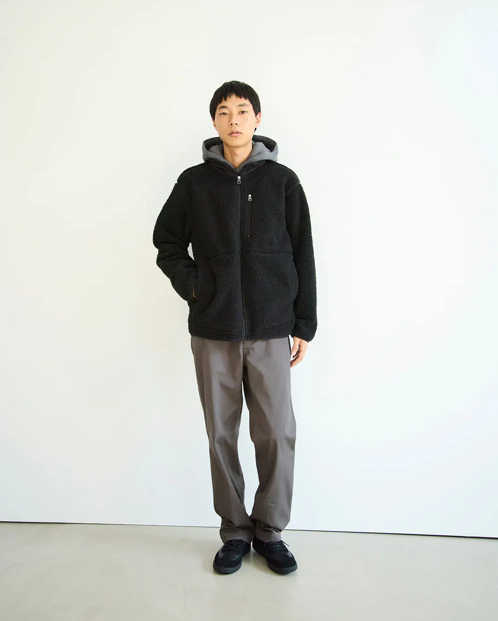 紳士 洗いざらしオックスボタンダウン長袖シャツの着用イメージ2