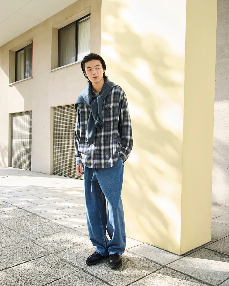 紳士　洗えるミラノリブ編みフルジップカーディガンの着用イメージ2