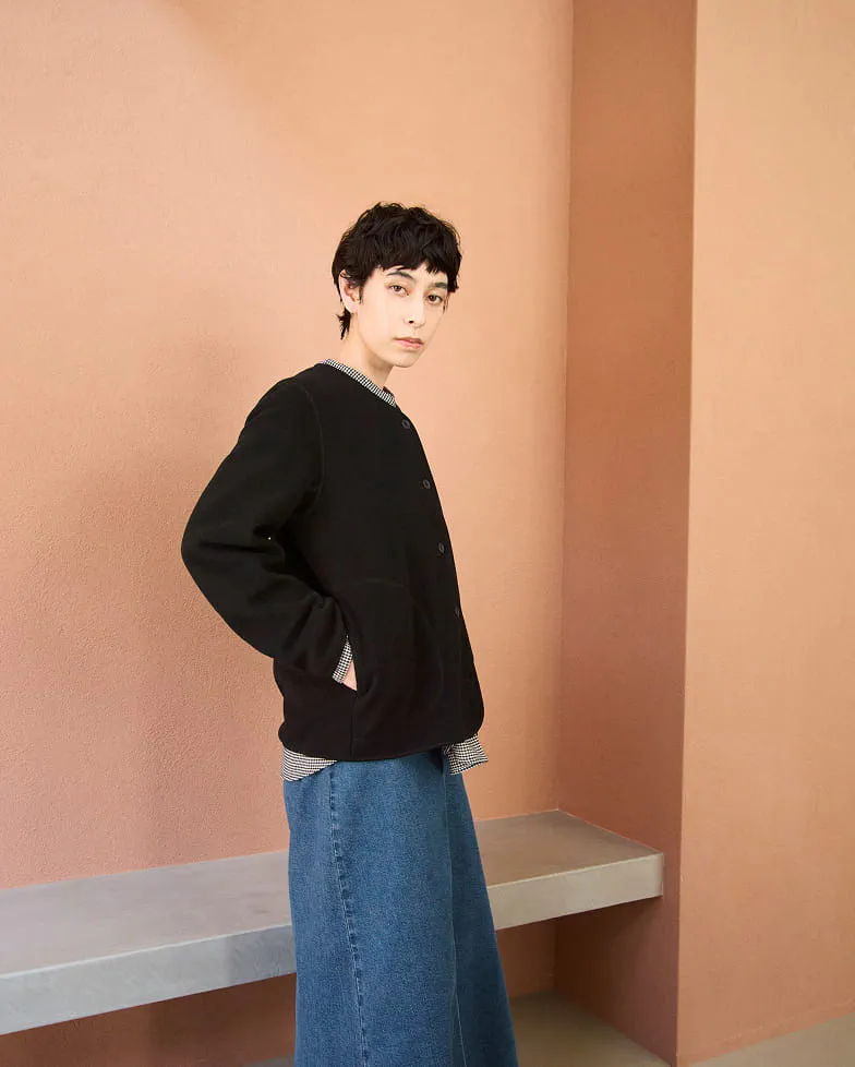 婦人　裏毛スウェットカーディガンの着用イメージ1