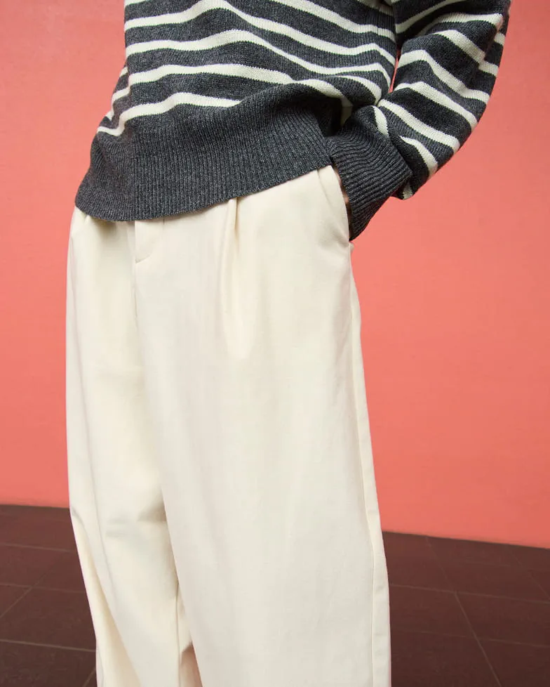 婦人　両面起毛フランネルスタンドカラー長袖ワンピースの着用イメージ2