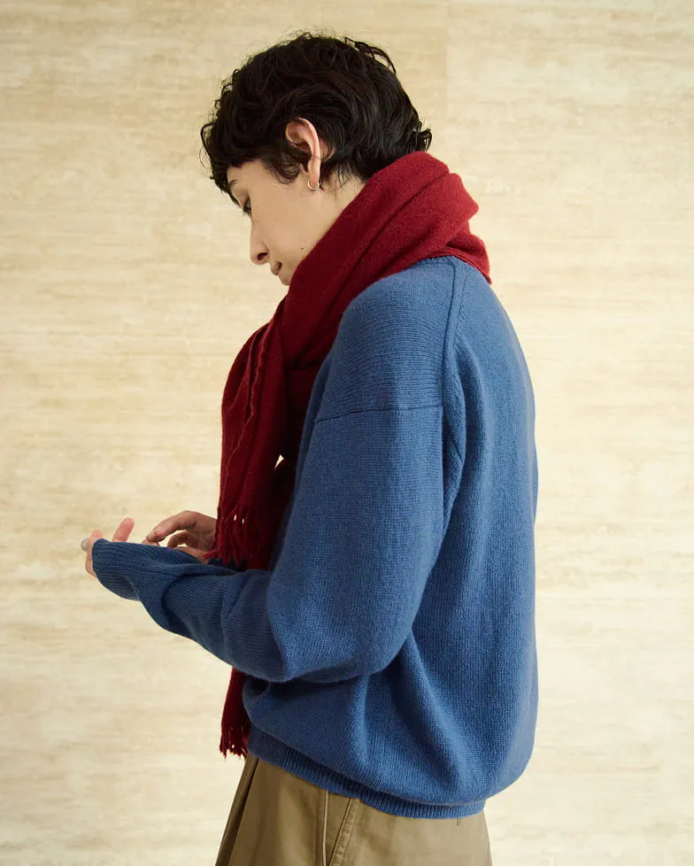 婦人　洗えるウールハイゲージポロカーディガンの着用イメージ1