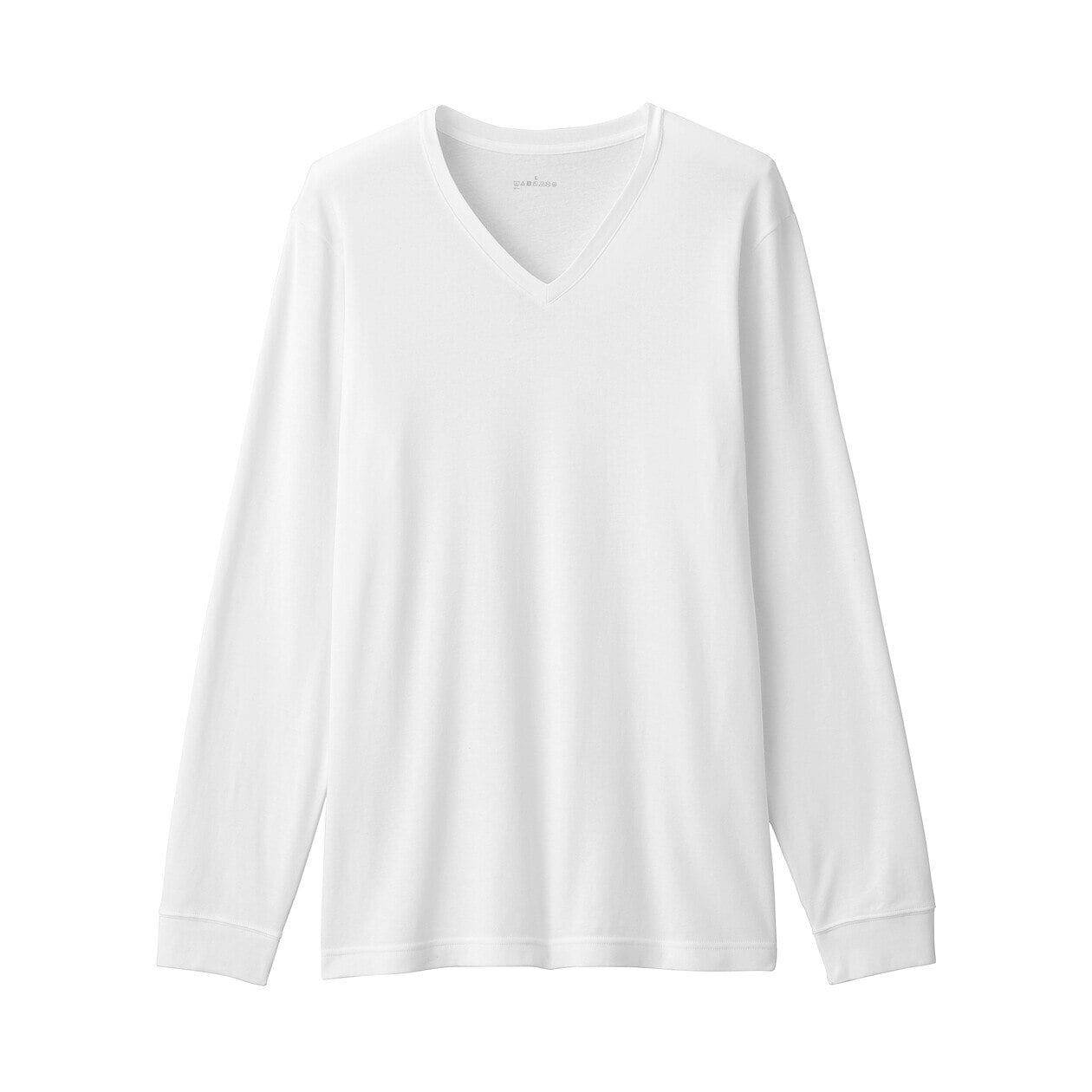 男棉保暖厚織V領長袖T恤