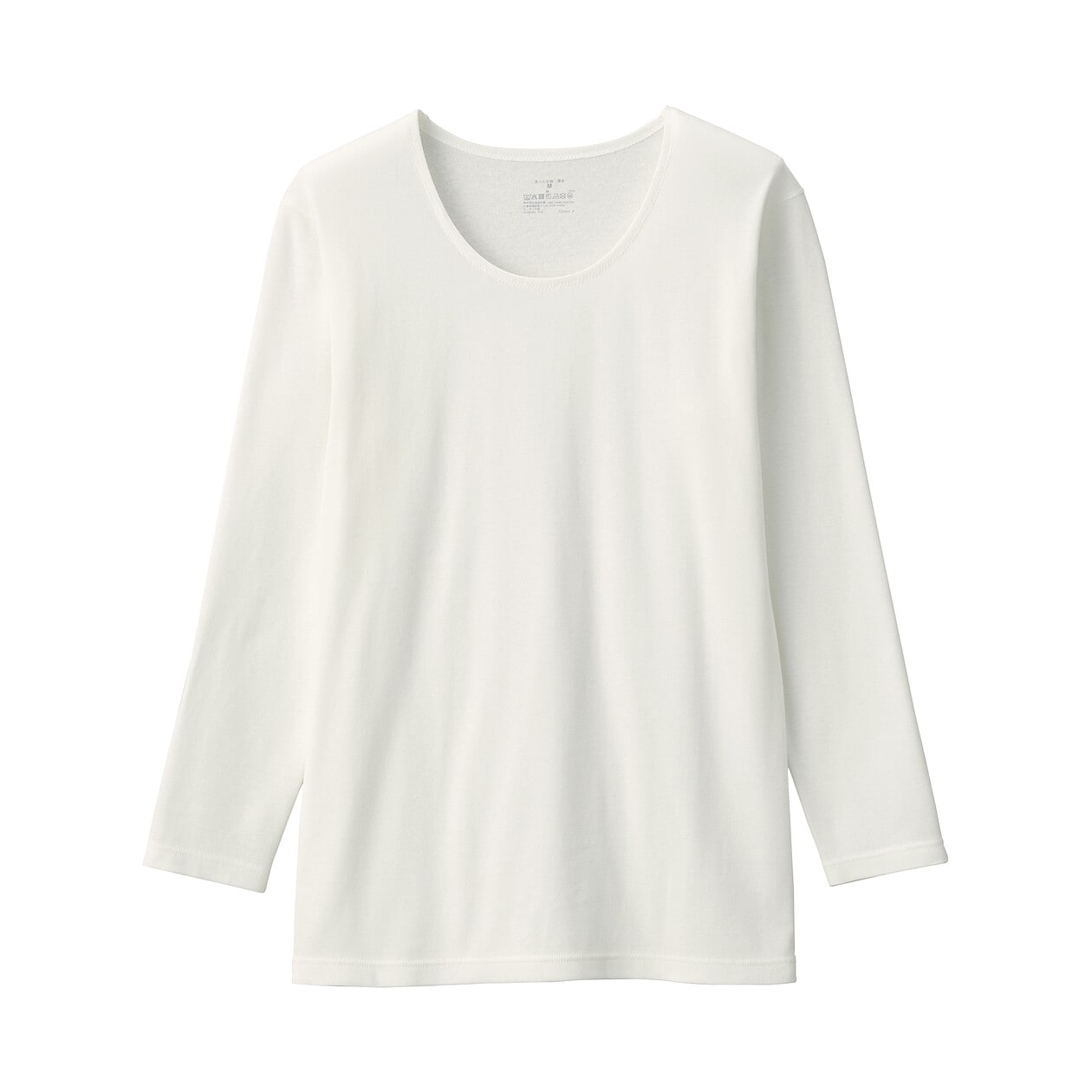 女棉保暖厚織U領八分袖T恤