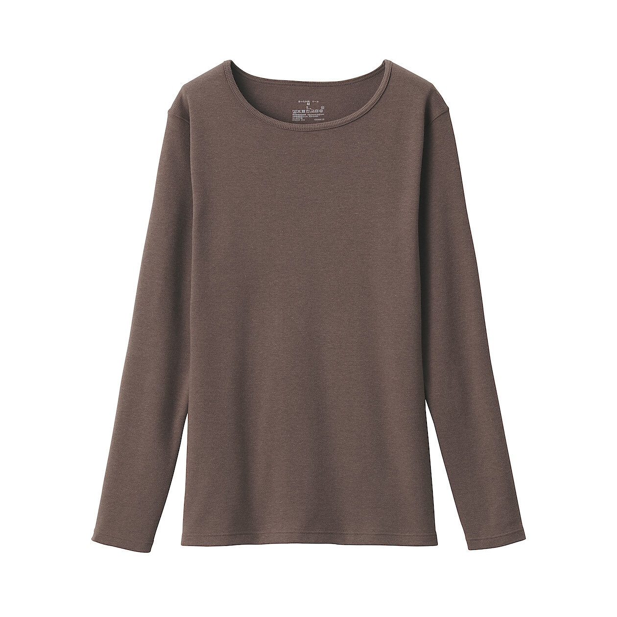 女棉混羊毛保暖圓領長袖T恤