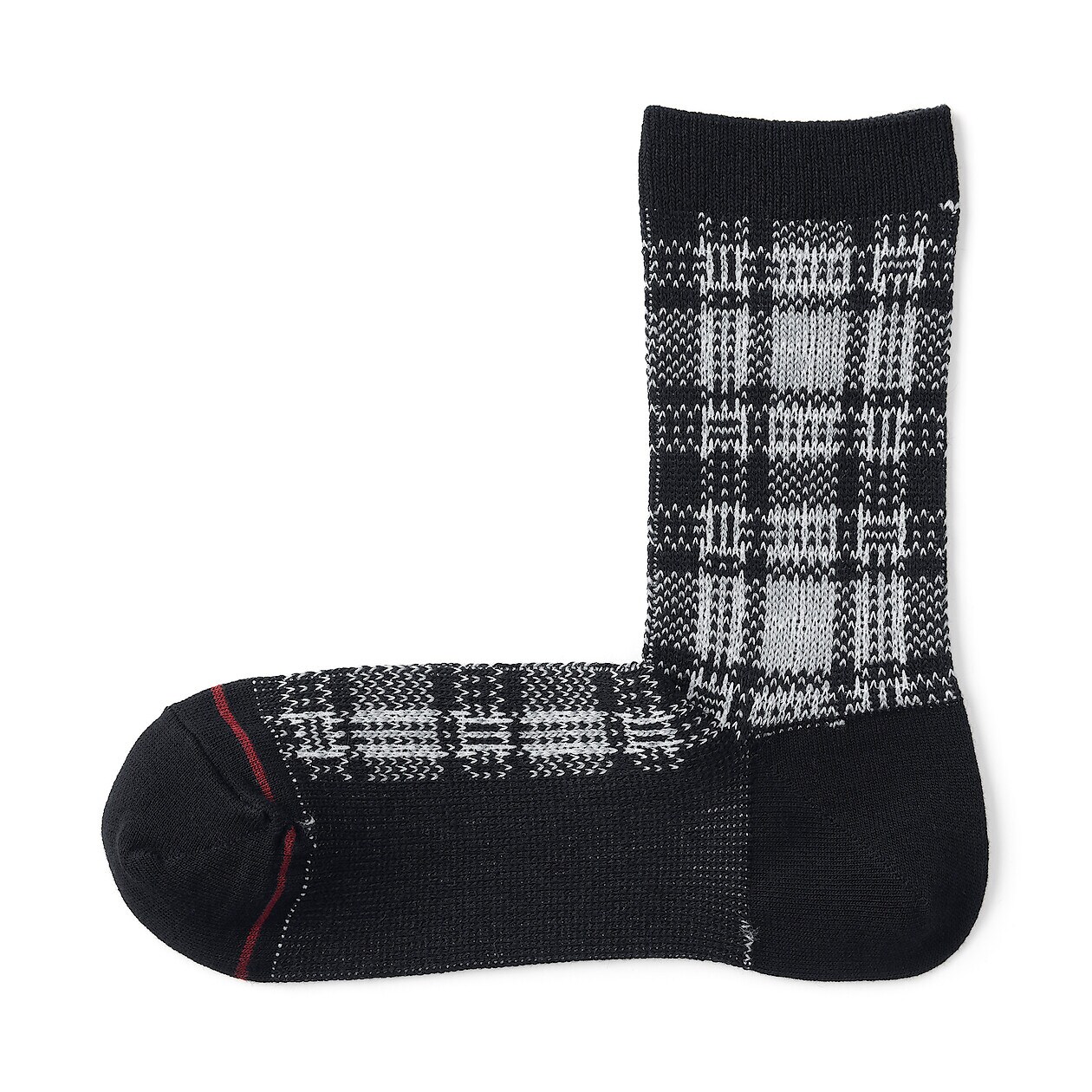 女足口柔軟棉保暖紋樣直角襪