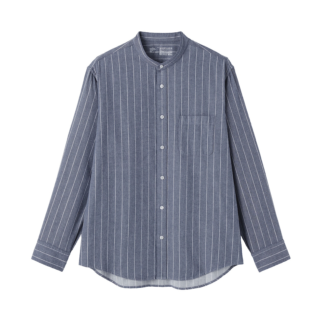 男雙面起毛法蘭絨立領長袖襯衫