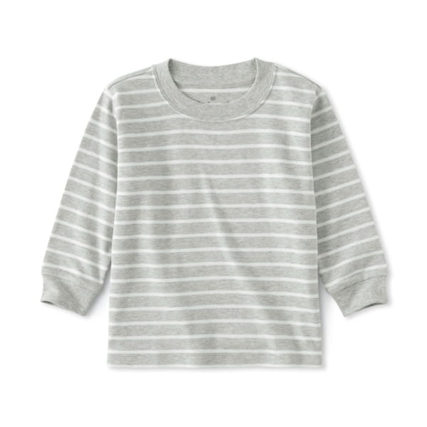 幼兒容易穿脫雙面起毛圓領長袖T恤