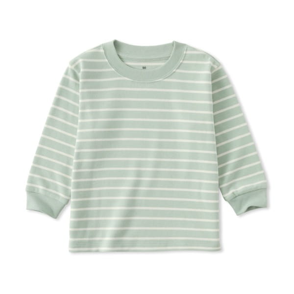 幼兒容易穿脫雙面起毛圓領長袖T恤