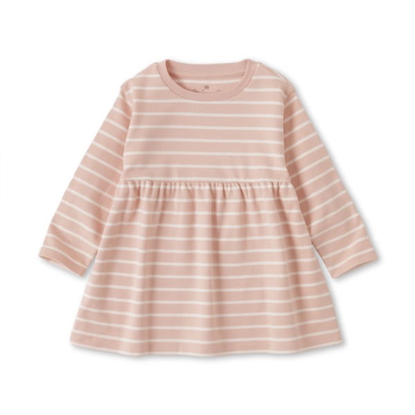 幼兒容易穿脫雙面起毛圓領長袖長版衫