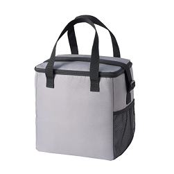 再生聚酯纖維2WAY保冷購物袋/小-原色灰