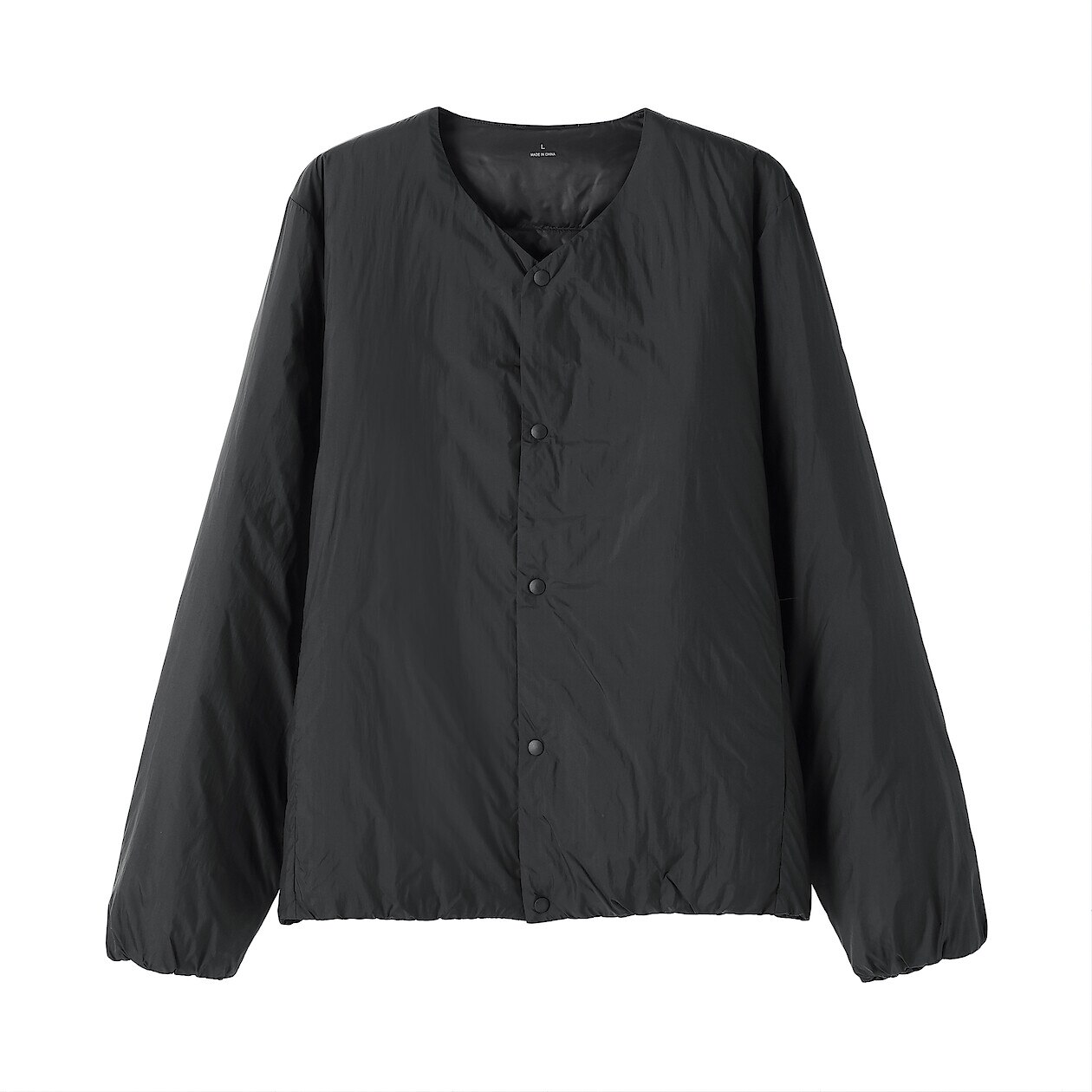 男輕量羽絨可攜式無領外套