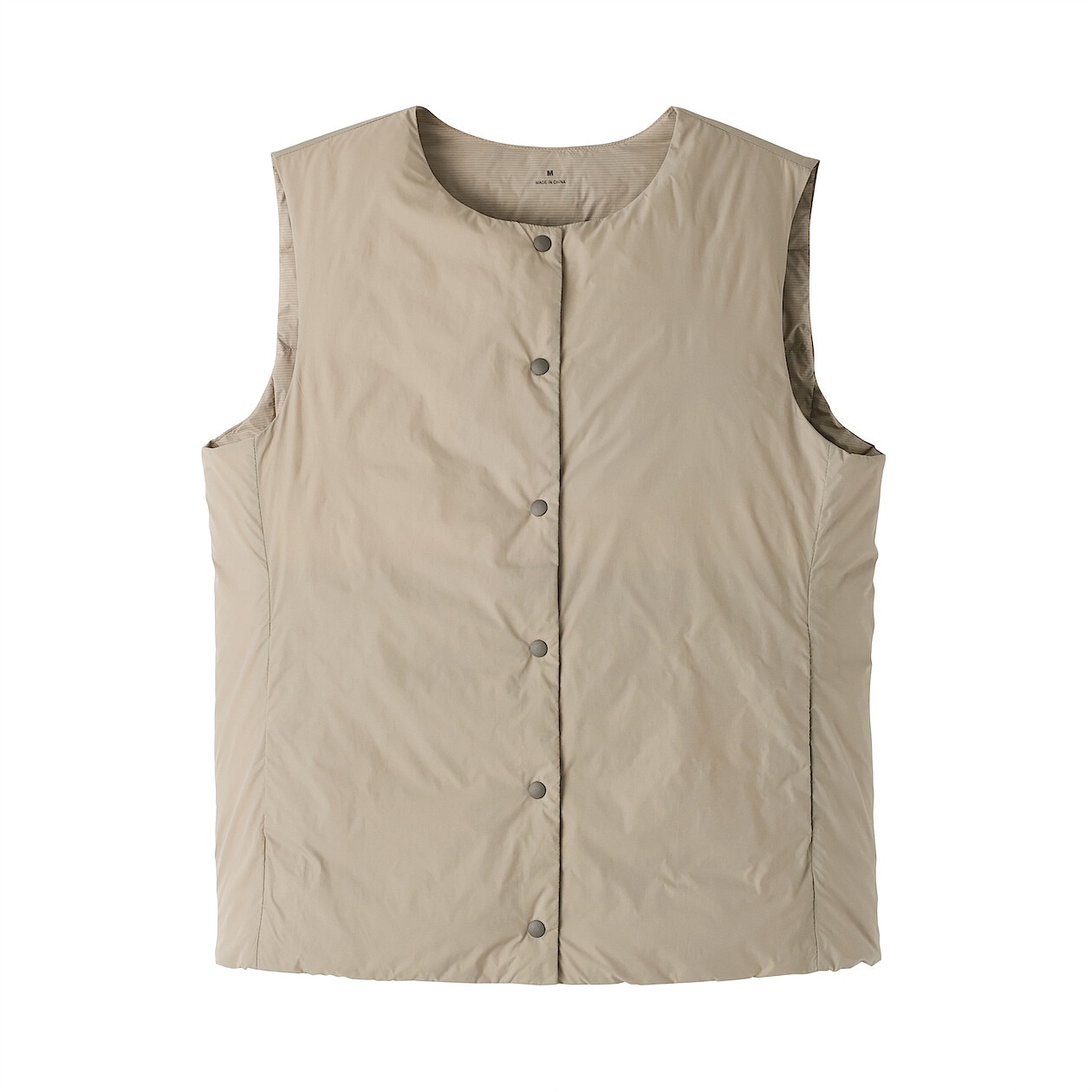 女輕量羽絨可攜式無領背心