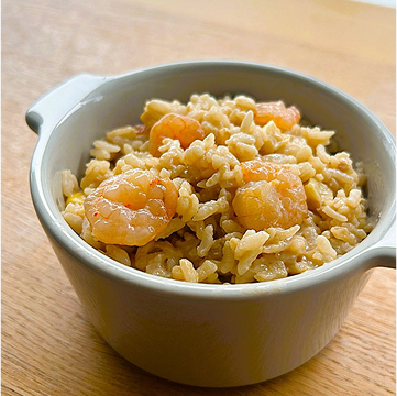 蝦仁柚香豆奶燉飯